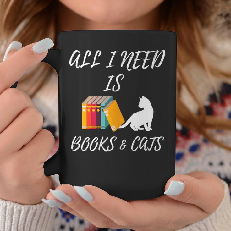 I Need Is Book & Cats Books Pet Lover Graphic Print Coffee Mug Unique Gifts