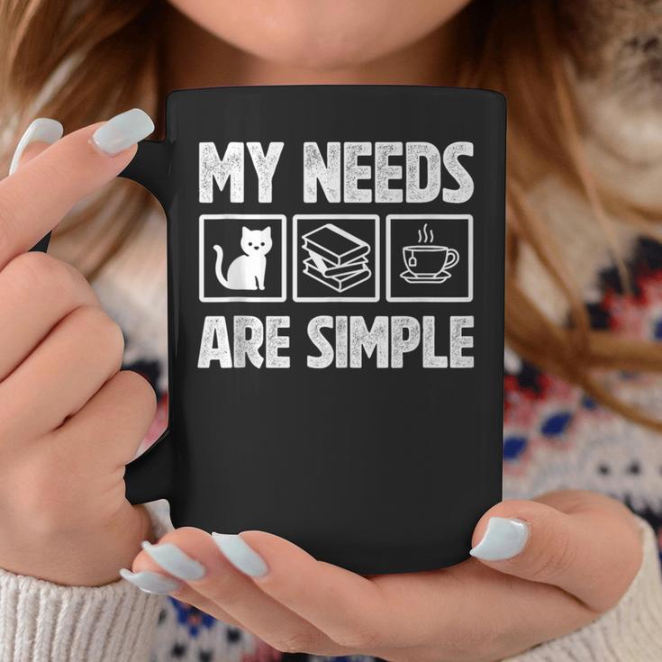 My Needs Are Simple Cat Reading Books Tea Graphic Print Coffee Mug Unique Gifts