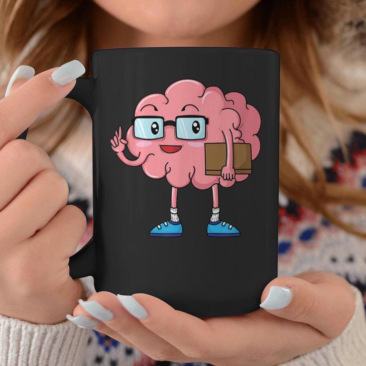 Nerd Brain With Book And Glasses Graphic Print Coffee Mug Unique Gifts