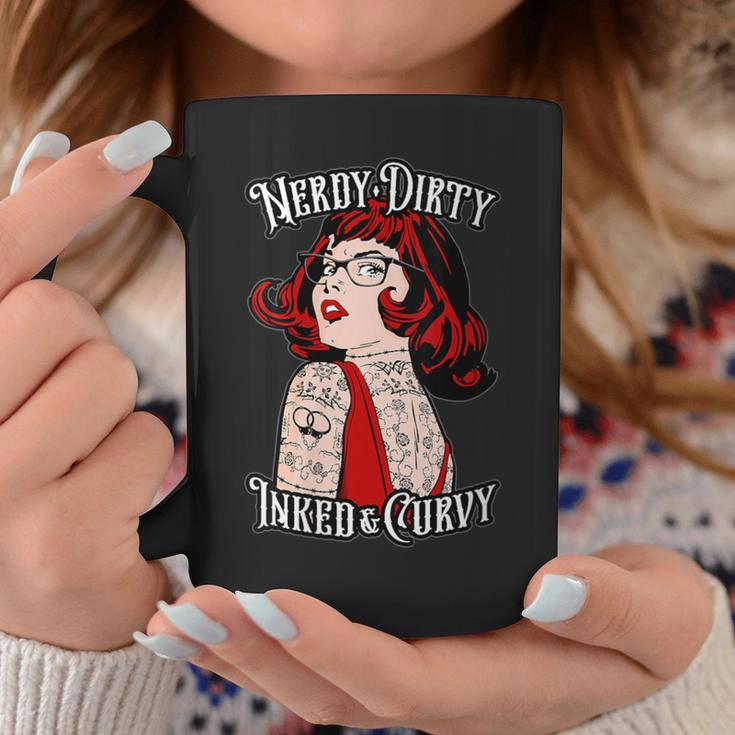 Nerdy Dirty Inked & Curvy Book Lover Tattoo Pop Art Girl Graphic Print Coffee Mug Unique Gifts Nerdy Dirty Inked & Curvy Book Lover Tattoo Pop Art Girl Graphic Print Coffee Mug Unique Gifts