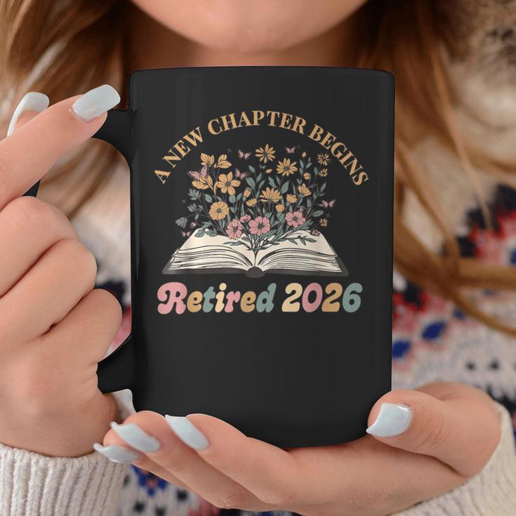 A New Chapter Begins Retirement Floral Book Retired 2026 Graphic Print Coffee Mug Unique Gifts