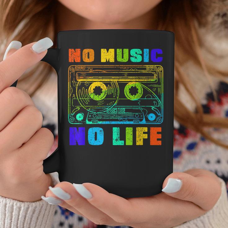 No Music No Life、ヴィンテージカセット音楽愛好家。 コーヒーマグ 面白い贈り物