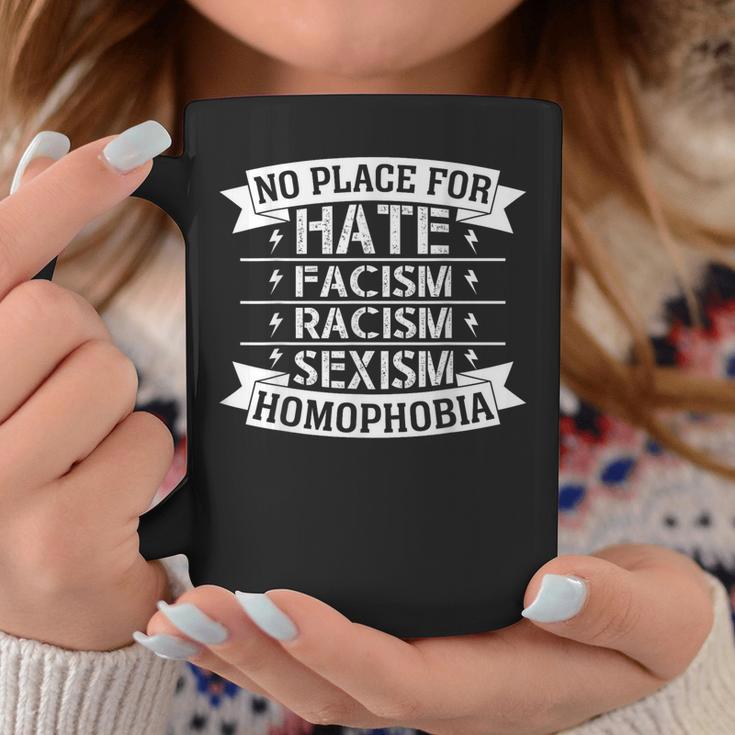 No Place For Hate Facism Racism 平等人権 コーヒーマグ 面白い贈り物
