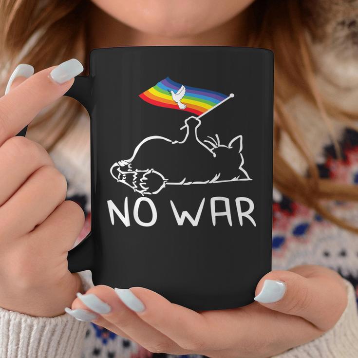 No War Peace Movement World Peace Peace Flag Cat コーヒーマグ 面白い贈り物