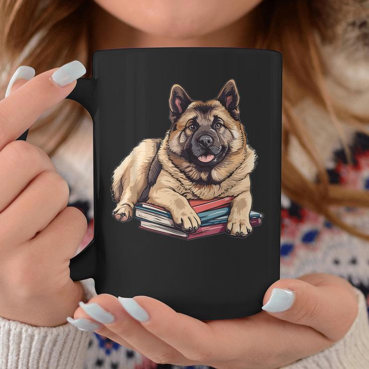 Norwegian Elkhound Books Reading Dog Breed Graphic Graphic Print Coffee Mug Unique Gifts