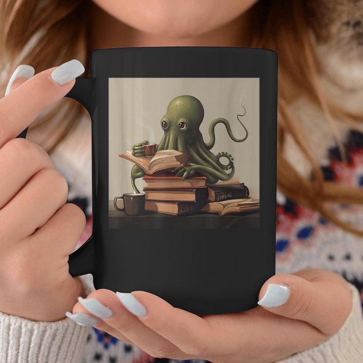 Octopus Reads a Book Book Lovers Graphic Print Coffee Mug Unique Gifts
