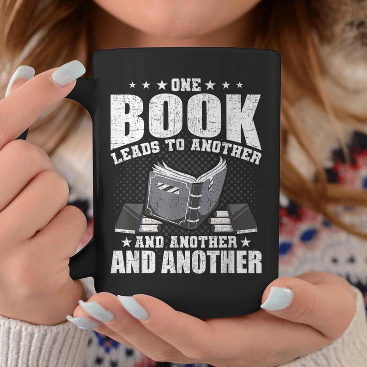 One Book Leads To Another Bookworm Book Lovers Reading Graphic Print Coffee Mug Unique Gifts