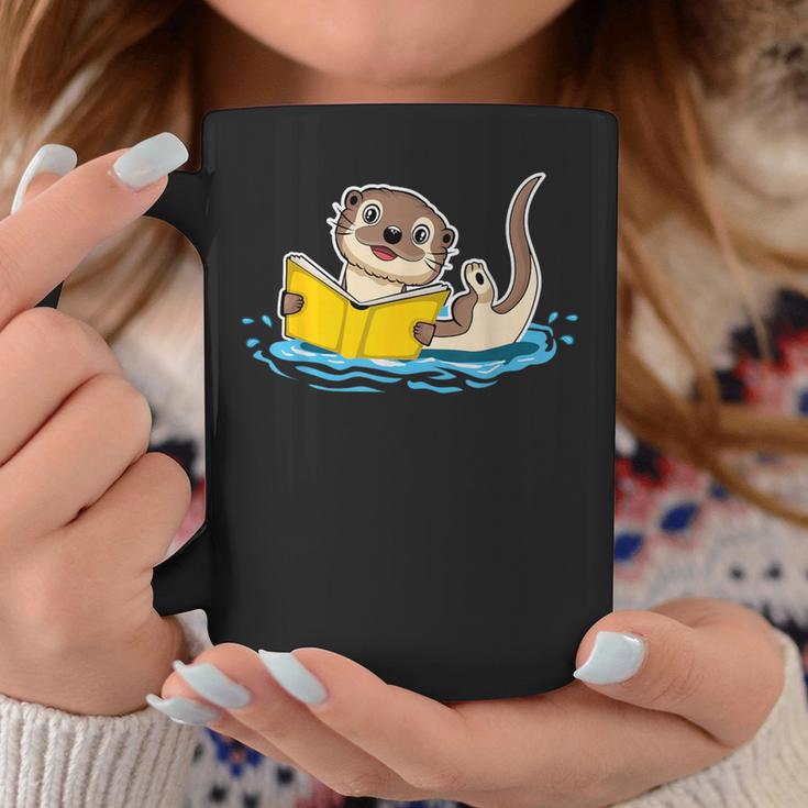 Otter Reading Bookaholics Sea Otter And Book Lover Graphic Print Coffee Mug Unique Gifts