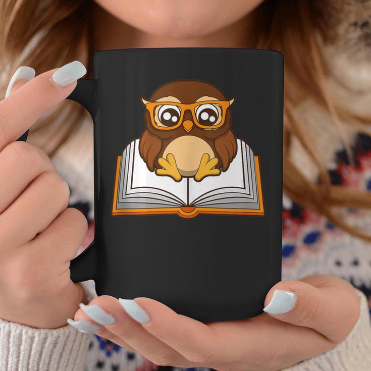 Owl Book Literature Book Reading Graphic Print Coffee Mug Unique Gifts