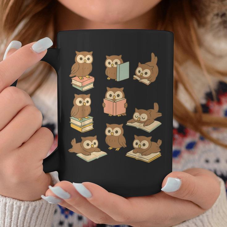 Owls Reading Books Owl Bird Lover Graphic Print Coffee Mug Unique Gifts Owls Reading Books Owl Bird Lover Graphic Print Coffee Mug Unique Gifts