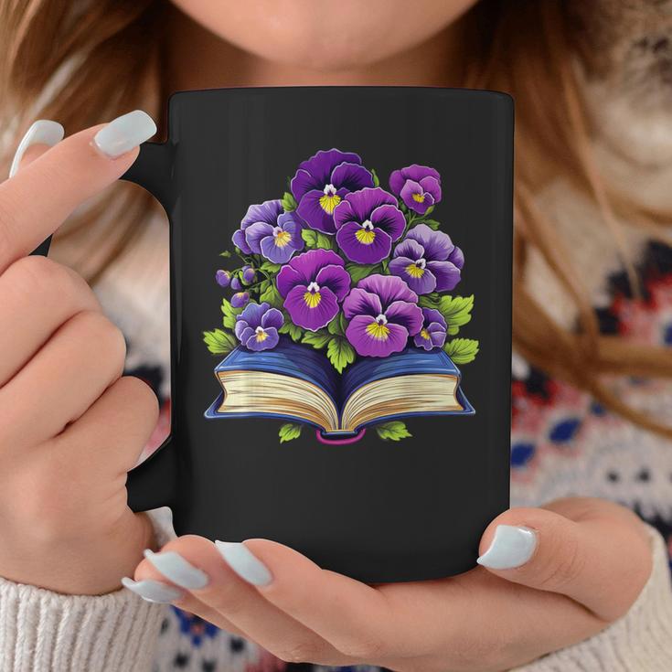 Pansies Flowers Book Pansy Floral Graphic Print Coffee Mug Unique Gifts