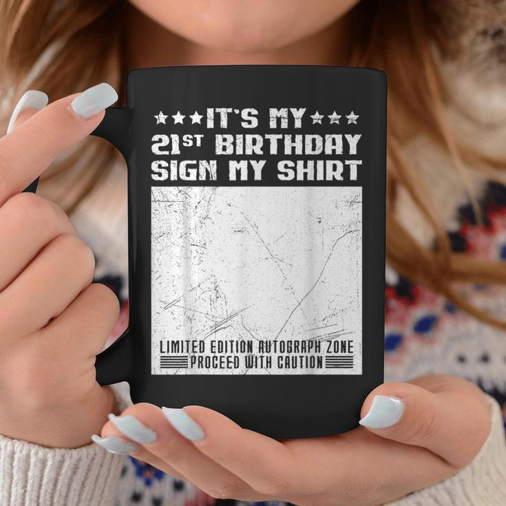 Party It's My 21st Birthday Sign My Shirt Guestbook Graphic Print Coffee Mug Unique Gifts