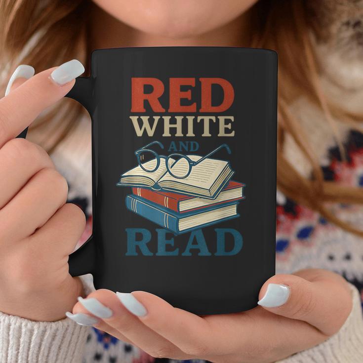 Patriotic Red & Read 4th Of July Book Lover Librarian Graphic Print Coffee Mug Unique Gifts