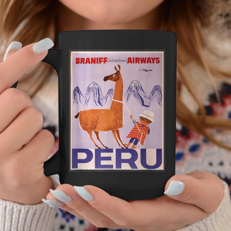 Peru レトロ ヴィンテージ 航空会社 トラベルポスター コーヒーマグ 面白い贈り物