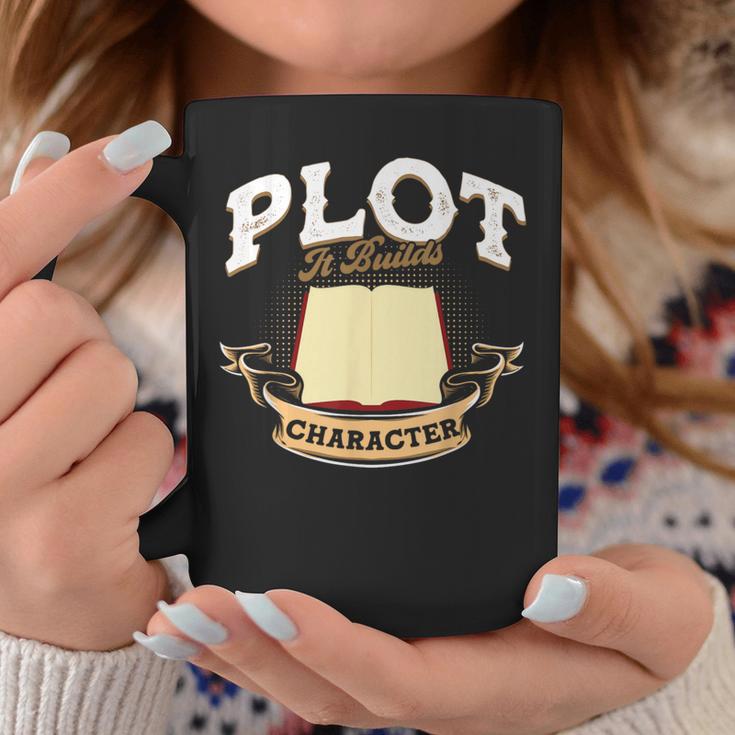 Plot It Builds Character Book Reading Graphic Print Coffee Mug Unique Gifts