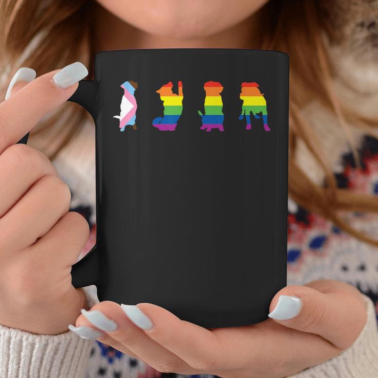 Progress Pride Cute Dog Lgbt プログレス ゲイ ペット好き コーヒーマグ 面白い贈り物