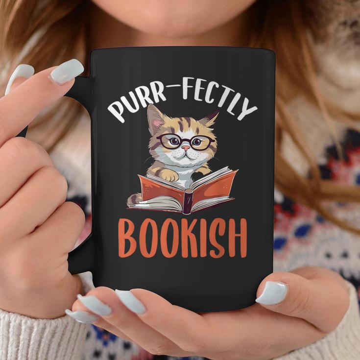 Purr-Fectly Bookish Cats And Books Graphic Print Coffee Mug Unique Gifts Purr-Fectly Bookish Cats And Books Graphic Print Coffee Mug Unique Gifts