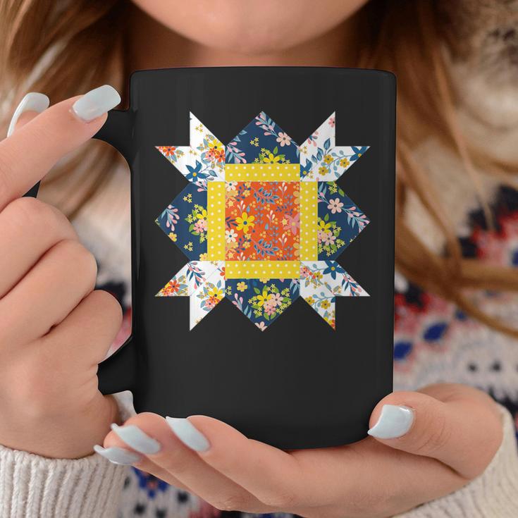Quilters クラシック風防キルトブロック 花柄パッチワーク コーヒーマグ 面白い贈り物