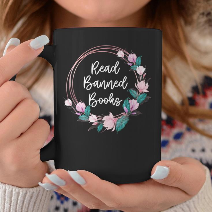 Read Banned Books Banned Books Week Books & Flowers Graphic Print Coffee Mug Unique Gifts