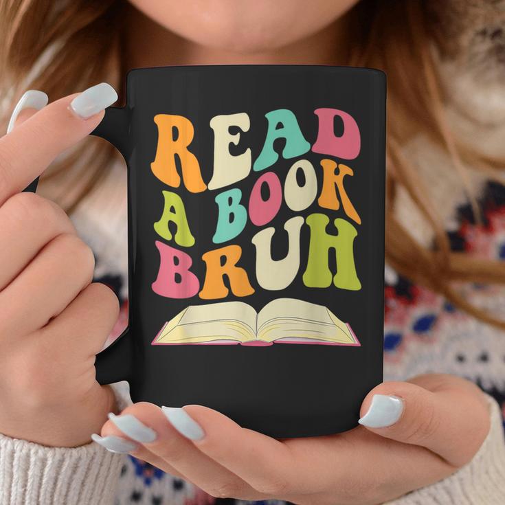 Read a Book Bruh English Teacher Groovy Retro Reading For Men Women Graphic Print Coffee Mug Unique Gifts