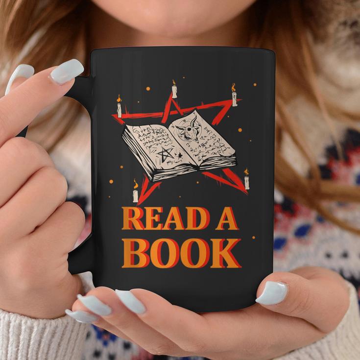 Read a Book Pentagram Satan Occult Goth Satanic Graphic Print Coffee Mug Unique Gifts