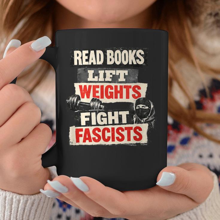 Read Books Lift Weights Fight Fascists Activist Graphic Print Coffee Mug Unique Gifts