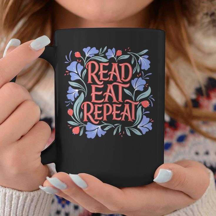 Read Eat Repeat Book Club Readers Book Lovers Graphic Print Coffee Mug Unique Gifts
