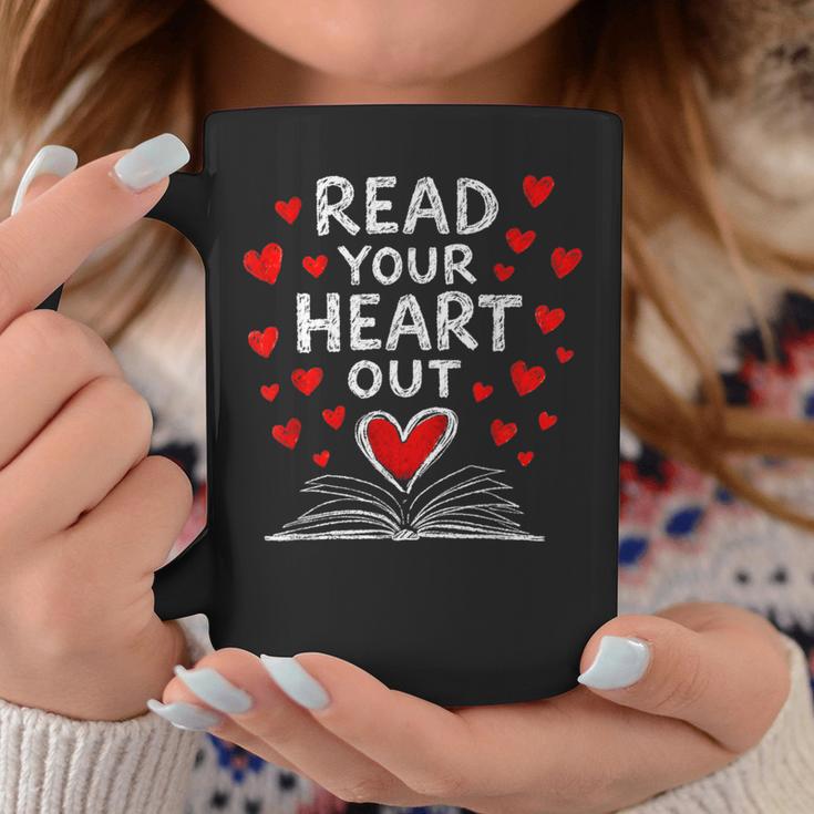 Read Your Heart Out Valentine Book Lover Reading Teacher Graphic Print Coffee Mug Unique Gifts