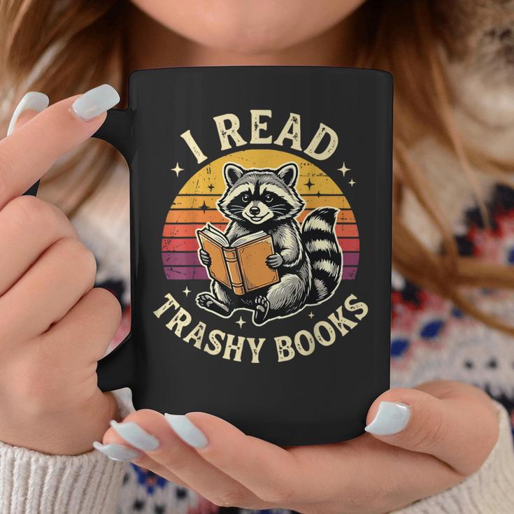I Read Trashy Books Raccoon Graphic Print Coffee Mug Unique Gifts