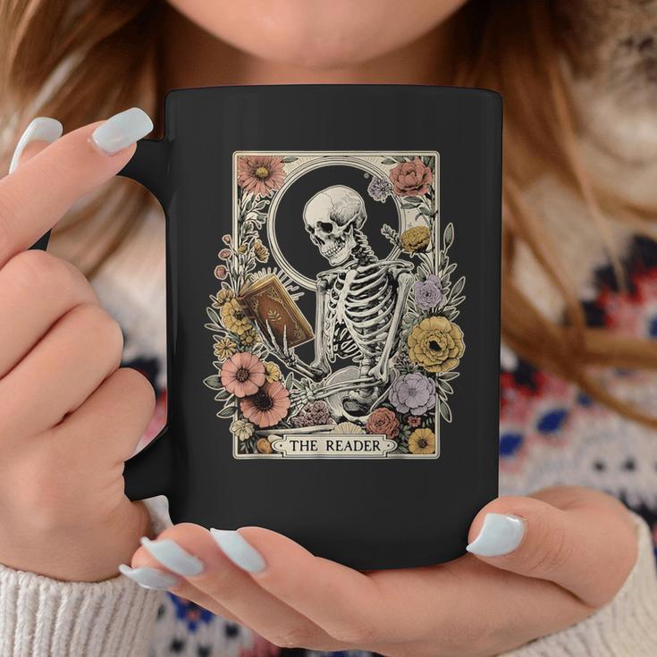 The Reader Tarot Card Skeleton Reading Book Graphic Print Coffee Mug Unique Gifts The Reader Tarot Card Skeleton Reading Book Graphic Print Coffee Mug Unique Gifts