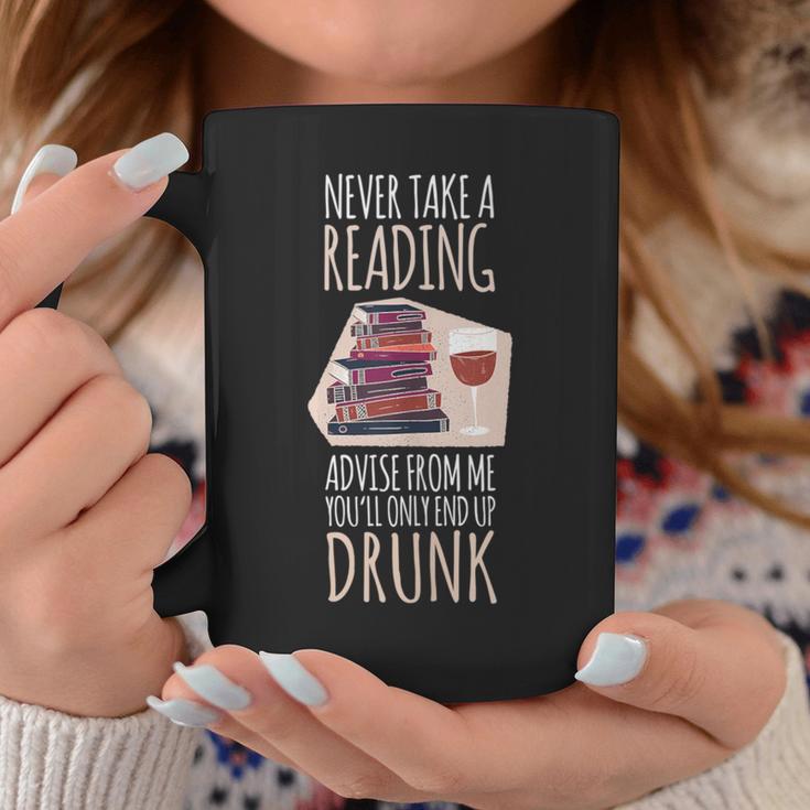 Never Take A Reading Advise For Books & Wine Lover Bookworm Graphic Print Coffee Mug Unique Gifts