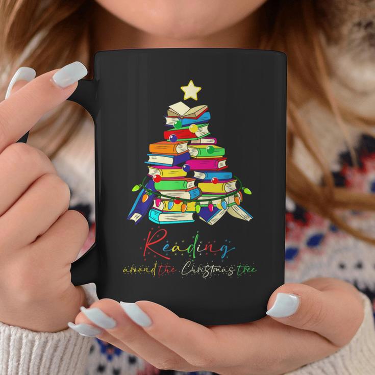 Reading Around The Christmas Tree Books Family Readers Xmas Graphic Print Coffee Mug Unique Gifts