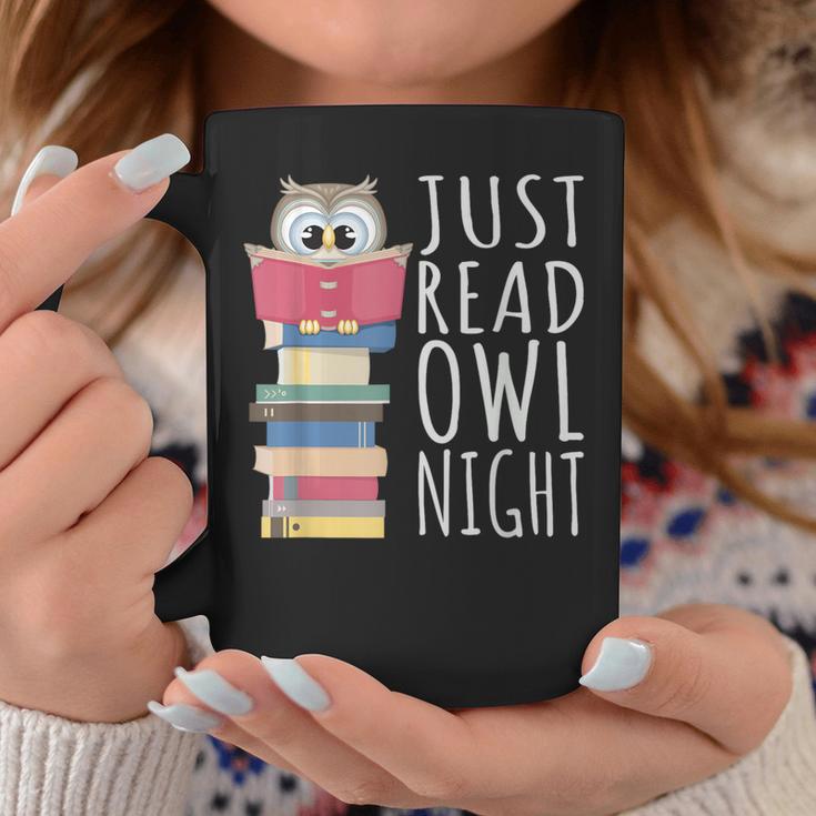 Reading Book Bookworm Kawaii Library Just Read Owl Night Graphic Print Coffee Mug Unique Gifts
