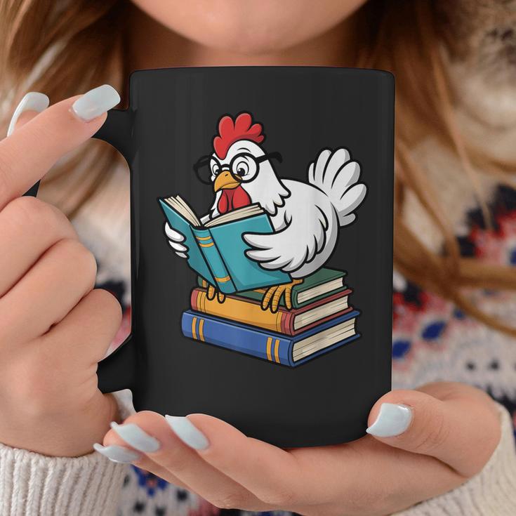 Reading Chicken Bookworm Cute Chicken With Glasses Books Graphic Print Coffee Mug Unique Gifts