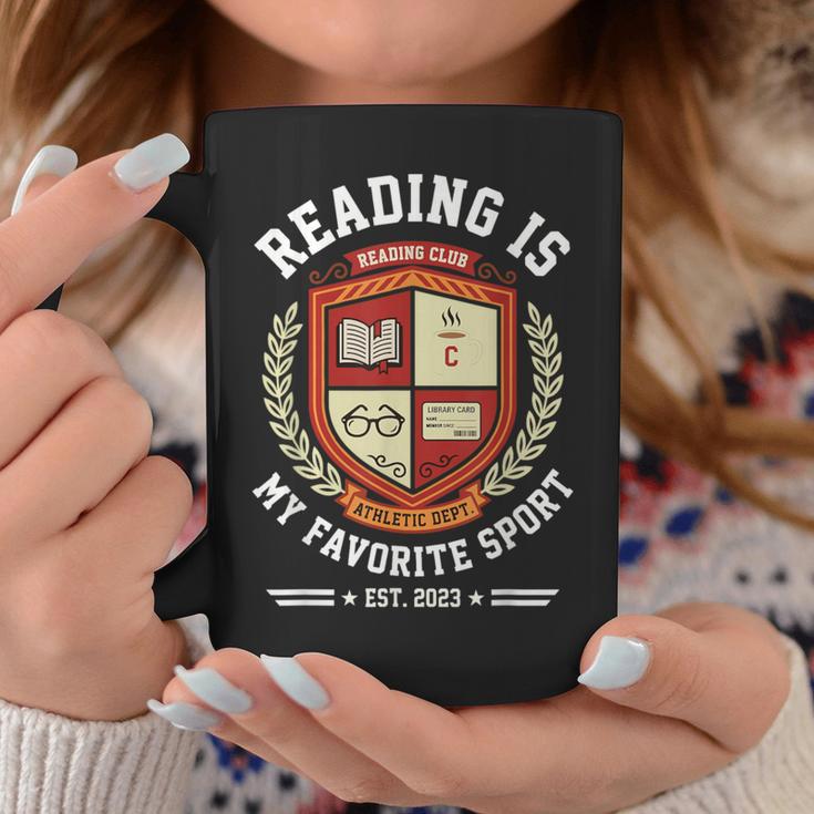Reading Is My Favorite Sport Varsity Reading Club Book Graphic Print Coffee Mug Unique Gifts