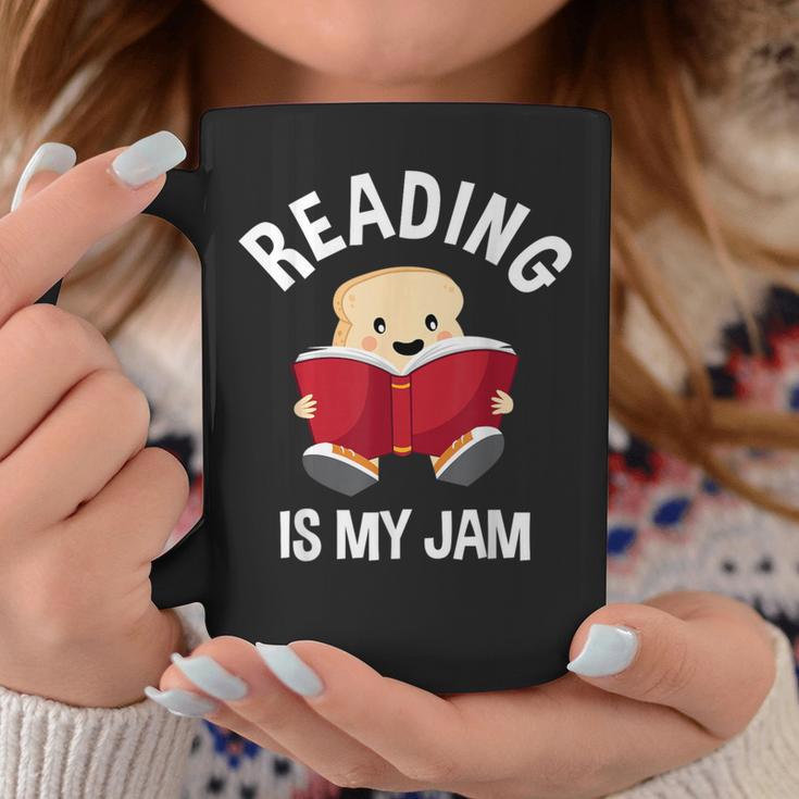 Reading Is My Jam Pun Book Lover & Reading Graphic Print Coffee Mug Unique Gifts