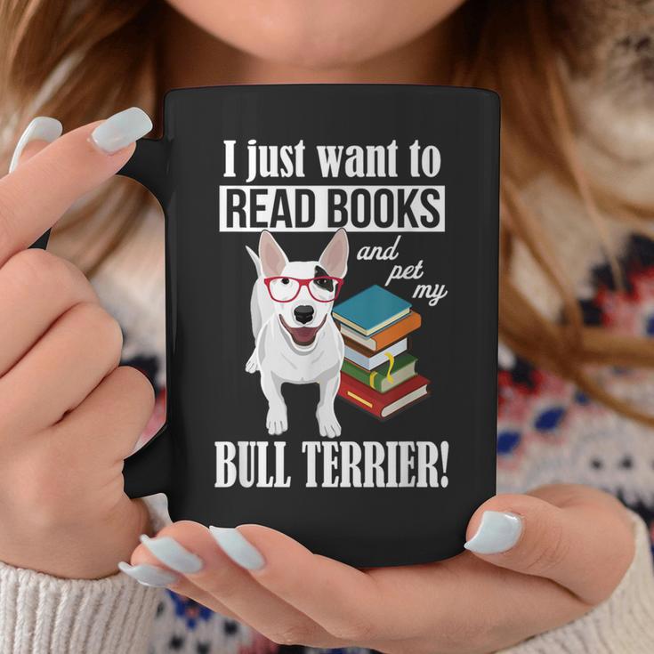 Reading Kids Cartoon Read Books Pet Bull Terrier Lover Graphic Print Coffee Mug Unique Gifts