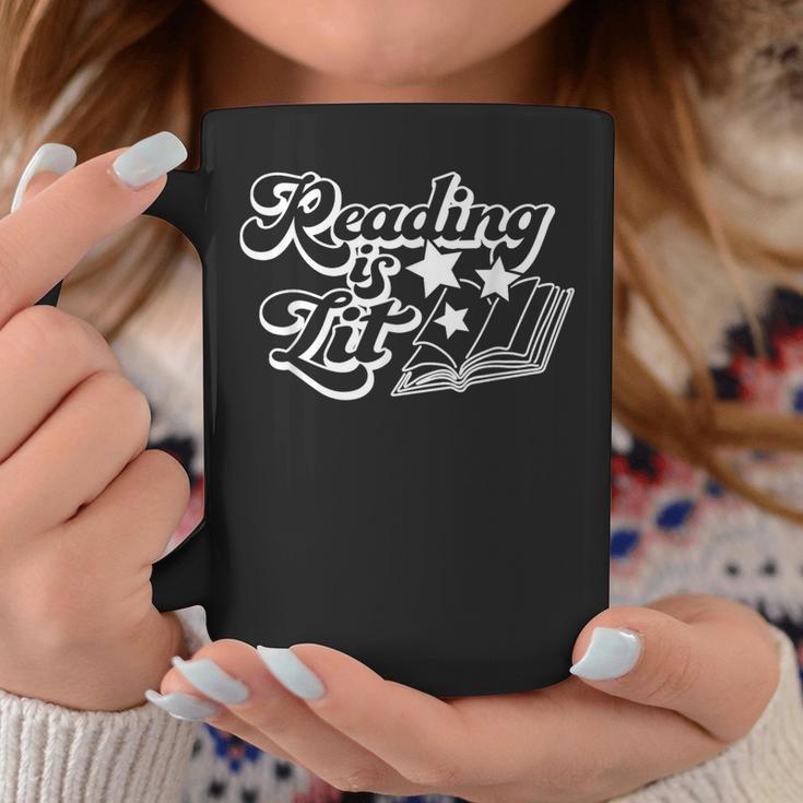 Reading Is Lit Men Women Kids Read Book Lover Graphic Print Coffee Mug Unique Gifts