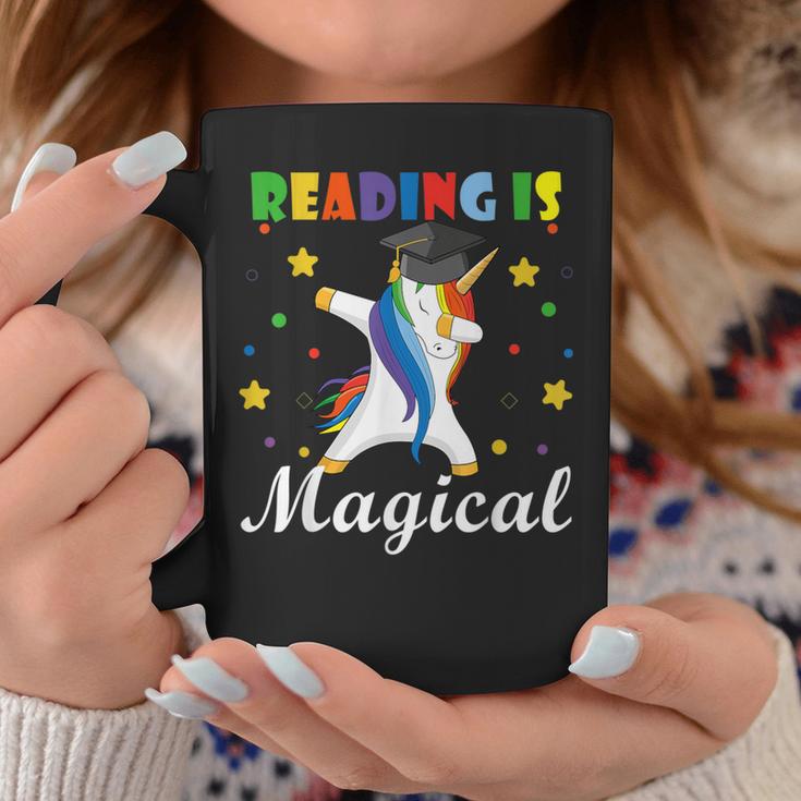 Reading Is Magical Book Lover Unicorn Student Teacher For Men Women Kids Graphic Print Coffee Mug Unique Gifts