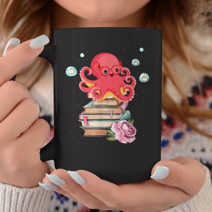 Reading Octopus Tea Coffee And Books Lover Graphic Print Coffee Mug Unique Gifts