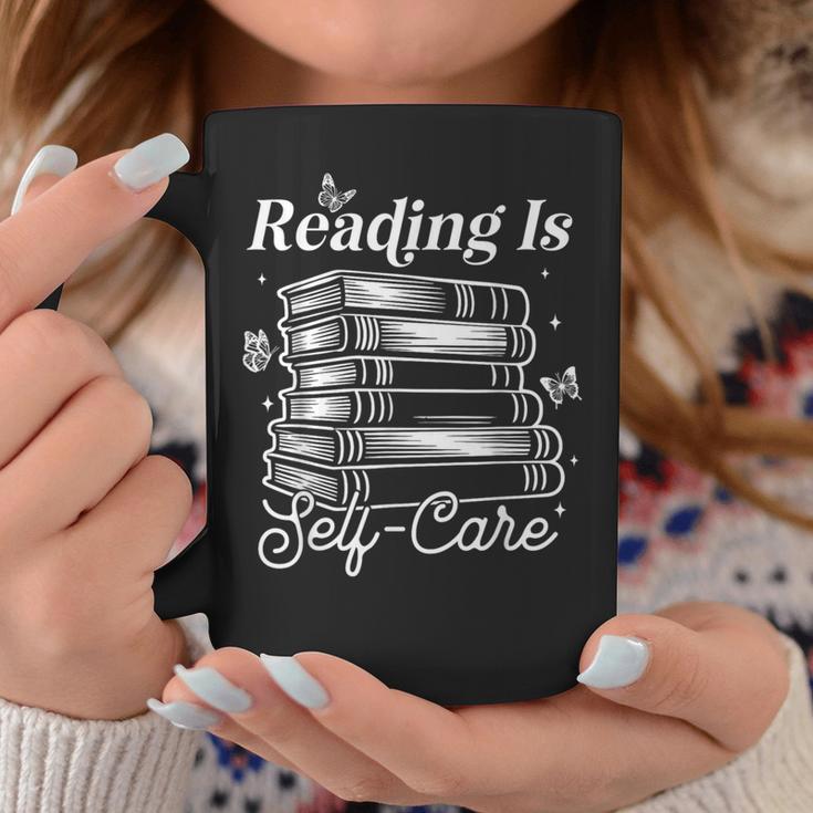 Reading Is Self Care Bookworm Teacher Kids Book Lovers Graphic Print Coffee Mug Unique Gifts