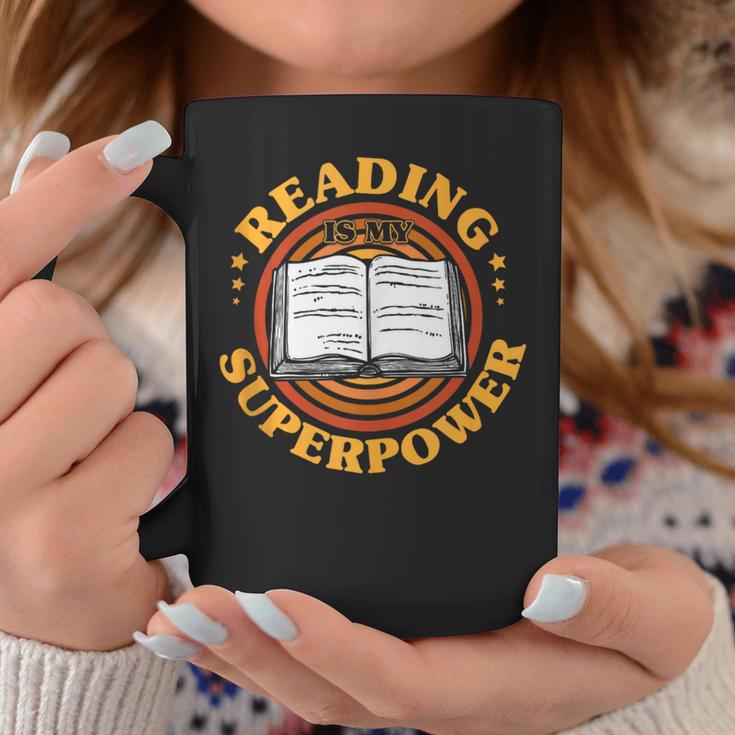 Reading Is My Superpower Book Nerd Bookworm Graphic Print Coffee Mug Unique Gifts