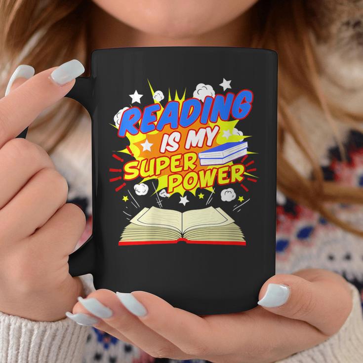 Reading Is My Superpower Comic Book Graphic Print Coffee Mug Unique Gifts