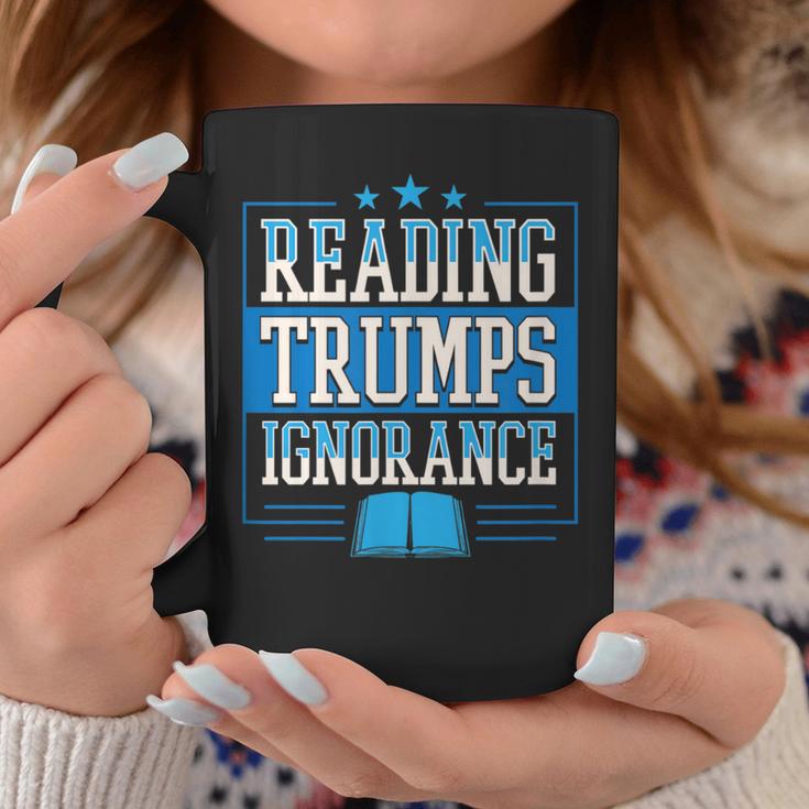 Reading Trumps Ignorance Democrat Book Reading Literary Graphic Print Coffee Mug Unique Gifts