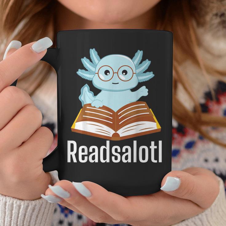 Readsalotl Axolotl Reading Cute Book Lover Bookworm Graphic Print Coffee Mug Unique Gifts