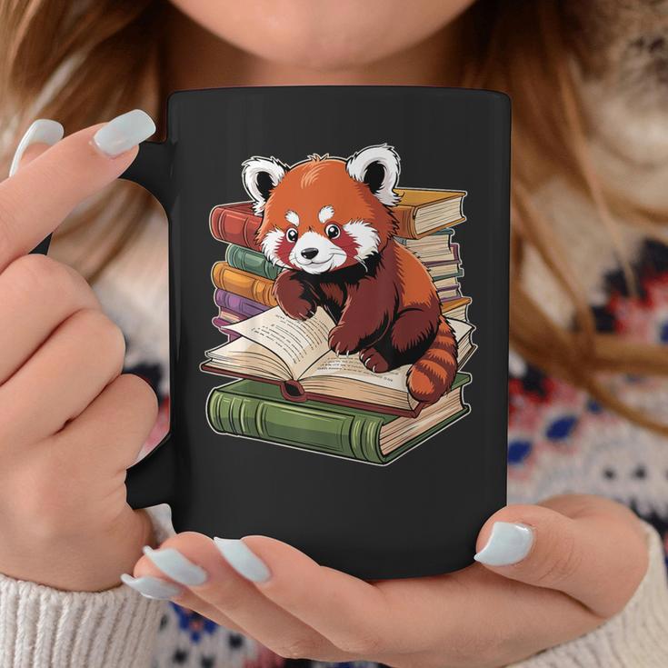 Red Panda Reading Book Animal Bookworm Graphic Print Coffee Mug Unique Gifts