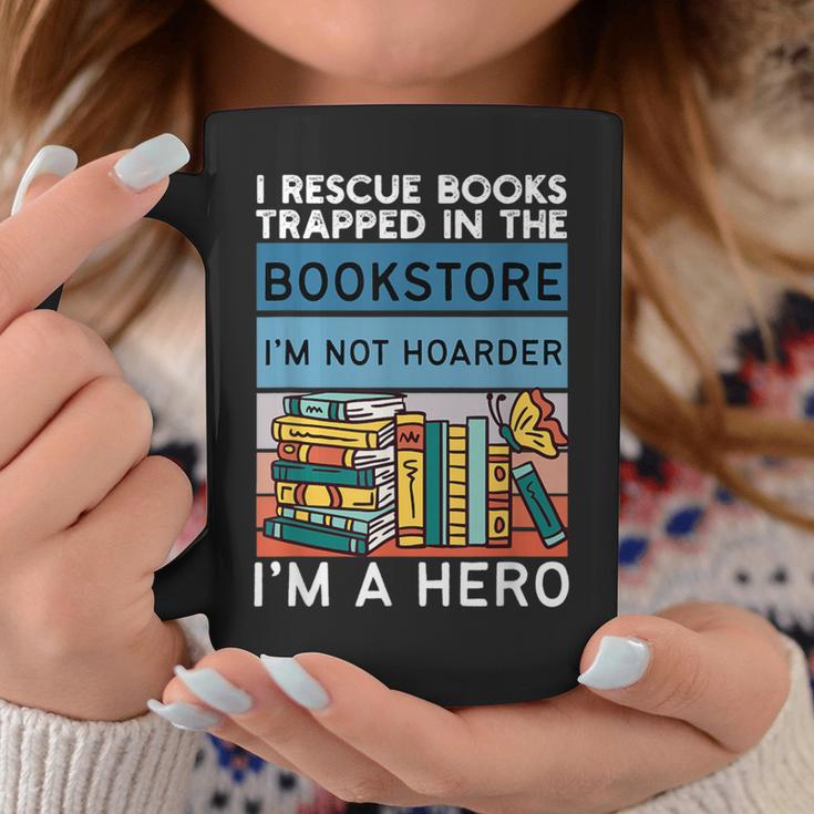I Rescue Books And Trapped In The Bookstore Retro Bookreader Graphic Print Coffee Mug Unique Gifts