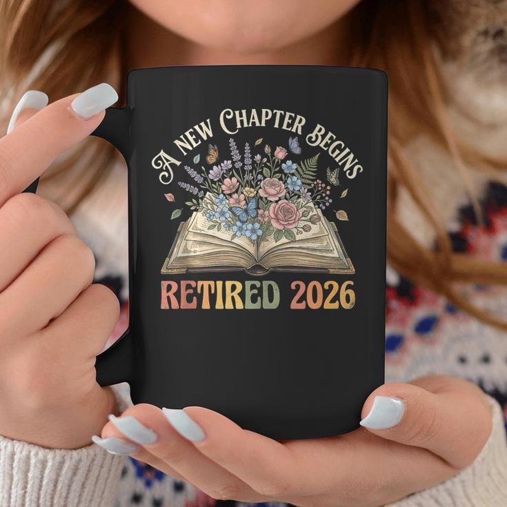 Retired 2026 A New Chapter Begins Floral Book Retirement Graphic Print Coffee Mug Unique Gifts