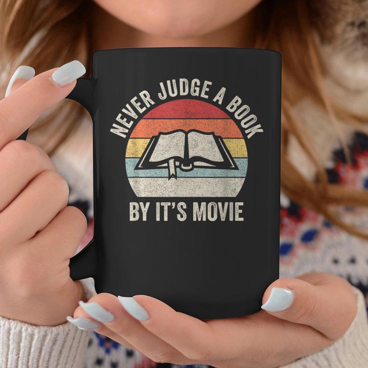Retro Never Judge A Book By Its Movie Shirt Book Reader Graphic Print Coffee Mug Unique Gifts