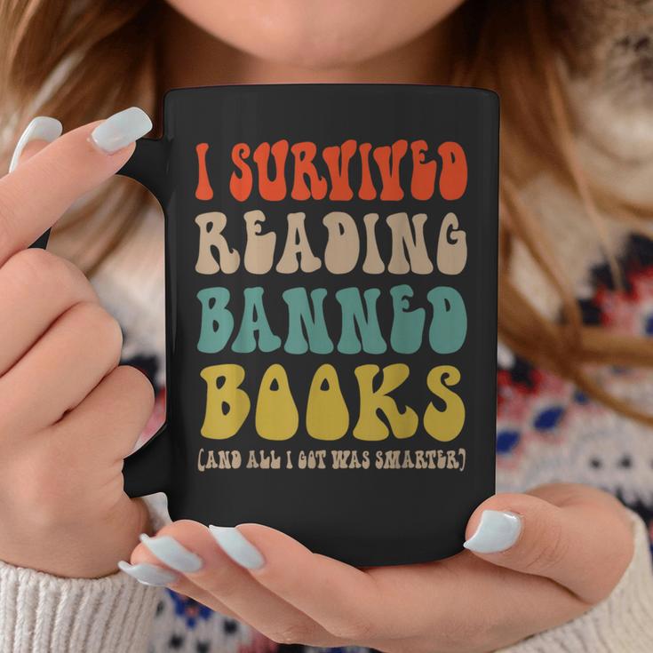 Retro I Survived Reading Banned Books And Got Smarter Graphic Print Coffee Mug Unique Gifts